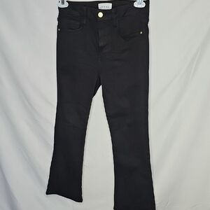 Frame Le Crop Mini Boot Cut Black High Rise Jeans Sz 27